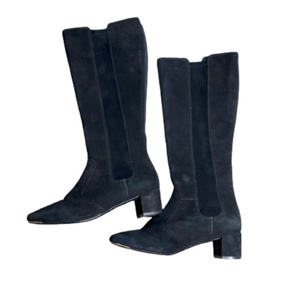 TORY BURCH SUADE LEATHER BLACK KNEE‎ HIGH BOOTS SIZE 7.5 M